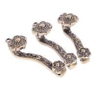 DIKACA 3Pcs Brass Retro Chinese Ruyi Keychain Pendant Set, Lucky DIY Jewelry Charms for Necklace, Bracelet Accessories, Feng Shui Amulet for Good Fortune