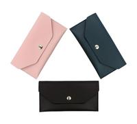 DIKACA 3pcs Cash Envelope Wallet Cute Pu Leather Money Organizer for Travel Wallet Card Holder Coin Purse Lipstick Bag