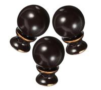DIKACA 3Pcs Coffee Brown Metal Ball Lamp Finials with 0.5Cm Threaded Screw Decorative Lamp Shade Topper Accessories Lighting Repair and Replacement