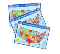 DIKACA 3pcs Educational Map Poster Vibrant Classroom Wall Charts for Geography Learning Bedroom Decor Home Office High Definition Printing Fade Resistant Quality