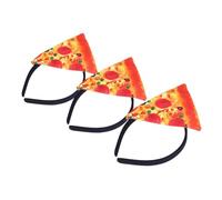DIKACA 3pcs Halloween Pizza Headband Food Themed Hairband Lightweight Comfortable Womens Fancy Dress Party Accessory Unique Design for Cosplay and Holiday Celebration