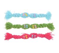 DIKACA 3pcs Hand-knit Braided Pet Wigs for Cats and Dogs Soft Comfortable Cosplay Costume Accessories in Rose Red Green Blue for Christmas Eve Holiday Celebrations and Party Dress-up