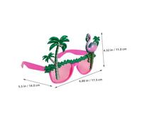 DIKACA 3pcs Hawaiian Party Eyeglasses Lightweight UV Protection Flamingo and Coconut Tree Design Novelty Sunglasses for Summer Beach Pool Party Favors