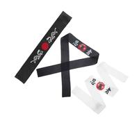 DIKACA 3pcs Japanese Ninja Headbands Samurai Bandana for Karate Sports Cooking Cosplay Costume Black Design Versatile Traditional Hairbands for Authentic Look