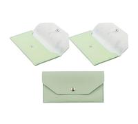 DIKACA 3pcs Minimalist PU Leather Cash Wallet Set for Women Long Money Organizer Pouch Snap Button, Budget Envelope Money Management Wallet, Change Purse for Receipts and Coins