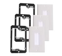 DIKACA 3pcs Single Brush Wall Plate with Low Voltage Gang Mounting Bracket for Cable Pass Through Unbreakable Thermoplastic Easy Installation Cable Management for Coaxial Ethernet USB
