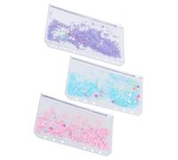 DIKACA 3pcs Transparent PVC Binder Pouches with Zipper Reusable Business Card Storage Bags for Office School Travel Clear View Window Organizer for Pens Receipts USB Cables Budget Binder