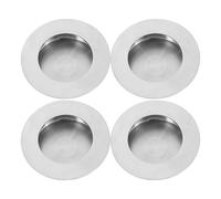 DIKACA 4 Pcs 65mm Round Stainless Steel Recessed Barn Door Handle Pulls Hidden Flush Pocket Door Handles for Closet Cabinet 51mm Installation Hole