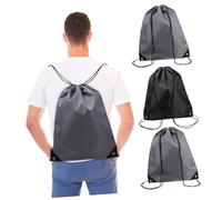 DIKACA 4 Pcs Large Capacity Drawstring Backpacks for Men Women Polyester Gym Bags with Pocket Outdoor Storage Pouches Easy Open Close Draw String Sacks for Sports Travel