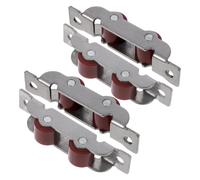 DIKACA 4Pcs 14Mm Wide Plastic Steel Sliding Window Pulley Rollers Stainless Steel Double Flat Wheel Track Rollers for Sliding Doors Replacement Door Bottom Wheels for Patio and Push-Pull
