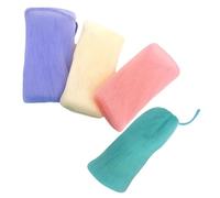 DIKACA 4Pcs Colored Mesh Soap Bags for Bar Soap Quick Foaming Exfoliating Pouch with Easy Closure Holder for Face Washing and Bathing Skin Care