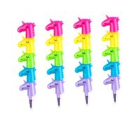 DIKACA 4pcs Detachable Animal Horse Stackable Crayons for Soft Texture Vibrant Rainbow Colors Creative Coloring Supplies for Birthday Parties and School Fun