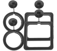 DIKACA 4pcs Fish Feeding Rings Aquarium Floating Fish Feeder Circles Small Black Square round Tank Accessories for Tropical and Cold-water Aquatic Pets