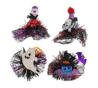 DIKACA 4pcs Halloween Pet Hair Clips Lightweight Spooky Spider Web Design Decorative Costume Accessories for Cats and Dogs Festive Party Dress-up Hairpins