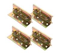 DIKACA 4pcs Heavy Duty Bed Hinge Rail Brackets Thickened Suspension Connectors with Screws Invisible Mounting for Bed Frame Hardware Sturdy Support and Easy Installation