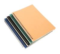 DIKACA 4pcs Kraft Paper Spiral Notebooks with Lined Pages Schedule Planners for Work and School Lightweight Management Jotters for Daily Notes and Organizing Tasks