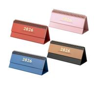 DIKACA 4pcs Mini Desktop Calendar Portable Horizontal Flip Paper Calendars with Memo List Sections Thick Cardstock for Office Study Personal Planning and Management