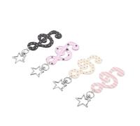 DIKACA 4PCS Musical Note and Star Keychains with Dot and Stripe Patterns - Metal Music-Themed Key Rings for Students, School Events, Birthday and Christmas Party Favors