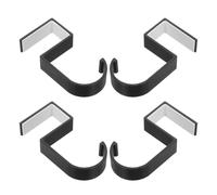 DIKACA 4pcs Noninvasive Portable Desk Bag Hook Under Desk Handbag Hanger for Office Classroom Dorm Black Lightweight Table Purse Holder Organiser for Tidy Workspace