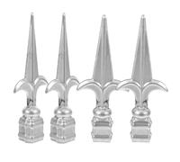 DIKACA 4Pcs Outdoor Fence Post Caps Iron Finials with Spike, Hollow Metal Fence Topper for 20Mm Square Posts, Decorative Protective Covers for Garden and Gate Fencing