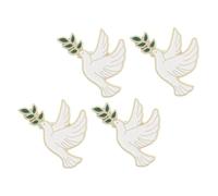 DIKACA 4pcs Peace Dove Brooch Pins Vintage Animal Lapel Pin Set with Olive Branch Detail for Womens Clothes Bags Hats Artistic Peace Symbol Accessory for Everyday and Special Events