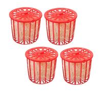 DIKACA 4pcs Red Parrot Nesting Bowls with Straw Basket for Bird Breeding and Hatching Hollow Design for Easy Feeding Encourages Natural Nest Building and Comfortable Habitat in Cage