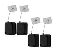 DIKACA 4pcs Retractable Anti-Theft Cable Lock Box 1m Steel Wire Tether, Automatic Retractable Wire Lock Case for TV Remote, Laptop, and Gaming Controller Security