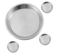 DIKACA 4Pcs Stainless Steel Cat Bowls Shallow Feeding Dishes Pet Bowls for Comfortable Mealtime Easy to Clean Healthy Household
