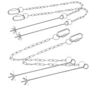 DIKACA 4Pcs Stainless Steel Chicken Veggies Skewer with Adjustable Hanging Chain Fruit and Vegetable Feeder for Hens Hang Snack Holder for Medium and Large Birds