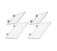 DIKACA 4pcs Stainless Steel Parrot Perch Stand Platform Bird Cage Accessories for Parrots Macaws Budgies Parakeets Easy to Install and Clean Stain-resistant Rest Shelf for Indoor and