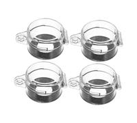 DIKACA 4pcs Transparent Round Push Button Cover Protector Dustproof Emergency Stop Switch Guard for Industrial and Home Use Plastic Button Safety Shield