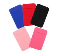 DIKACA 5pcs Adhesive Phone Card Holder Wallet Back Pocket for Credit Id Cards Stylish Minimalist Design with Quick Access Multi-Color for Men Women Smartphones