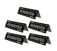 DIKACA 5pcs Double-sided Table Stand Chairs Party Reserved Chair Signs Double Sided Reserved Seating Signs Restaurant Wedding Guest Seats Tabletop Acrylic Black