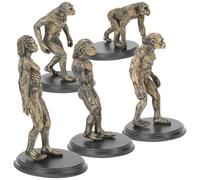 DIKACA 5pcs Human Evolution Model Set - Plastic Primate Figures Teaching Aids, Educational Miniature Characters for Science Learning and Classroom Use