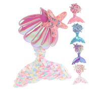 DIKACA 5pcs Mermaid Tail Hair Clips for Glitter Sequin Hairpins Strong Hold Edge Clips Cute Cartoon Hair Accessories for Birthday Party School Use