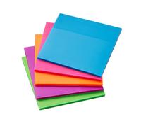 DIKACA 5pcs Multi-color Self-stick Memo Pads Small Portable Note Stickers for School Office Use Neat Edge Message Notes Assorted Pet for Reminders and To-do Lists