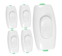 DIKACA 5pcs Small Inline Button Light Switch for Bedside Lamps Compact Inline Cord Switch Single Control for Desk and Cabinet Lighting