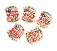 DIKACA 5PCS USA Flag Lapel Pin Set - 250th Anniversary Independence Day Brooches - Metal American Flag Badge Pins for Men and Women, Patriotic Dress and Hat Accessories