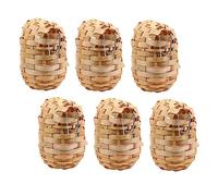 DIKACA 6pcs Bamboo Bird Nest Bird Outdoor Houses Woven Nesting Straw Roosting Wild Material