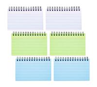 DIKACA 6pcs Coil Notebook Ruled Writing Pad Small Paper Pads for School Office Memo Portable Spiral Notebook for Studying Planning