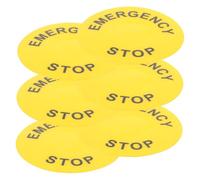 DIKACA 6pcs Emergency Stop Button Labels Self Adhesive Warning Decals for Industrial Machinery Push Button Easy Installation