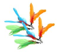 DIKACA 6pcs Interactive Cat Refills Replacement Plumes for Teaser Wand Vibrant Kitten for Indoor Play Compatible with Various Cat Wands to Promote Healthy Exercise