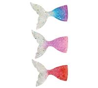 DIKACA 6pcs Mermaid Resin Ornaments Fish Tail Set, Large Purple Red Blue Resin Crafts for Aquarium Decoration, Moss Micro Landscape Supplies for Fish Tank and DIY Marine Scenes