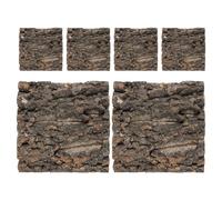 DIKACA 6Pcs Natural Cork Bark Terrarium Background Panels 15X15Cm Reptile Habitat Decor for Chameleon Lizard Snake Tortoise Climbing Bark Aquarium Wall