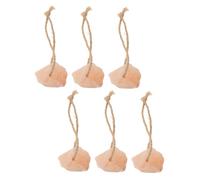 DIKACA 6pcs Natural Pink Salt Lick Blocks for Livestock and Deer Organic Mineral Source for Cattle Horses Guinea Pigs Nutrient-rich Essential Salt with Hanging Rope