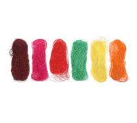 DIKACA 6pcs Natural Raffia Silk Bird Nest Padding Easter Box Filling Material DIY Flower Packing Supplies Wrapping Filler for Craft Decorations Random Color