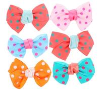 DIKACA 6Pcs Pet Bowknot Hair Clips with Dot Pattern Hair Pins for Dogs and Puppies Stylish Barrette Bobby Accessories Random Assorted Colours Secure Hold for Everyday Wear Random Color