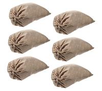 DIKACA 6pcs Reusable Linen Potato Sacks with Drawstring Breathable Burlap Vegetable Storage Bags Cloth Bags for Fresh Produce and Plant Growth