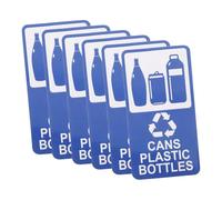 DIKACA 6pcs Self-adhesive Recycling Sign Stickers for Trash Cans Fade-resistant Labels Clear Recycle Bin Decals for Home Office School Environmental Awareness