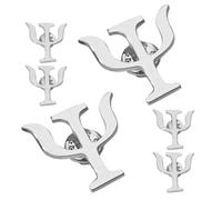 DIKACA 6pcs Silver Psi Symbol Brooch Set - Alloy Psychology Major Lapel Pins for Nurses, Doctors, Students - Decorative Medical Pins for Backpacks, Coats, Jackets, Gifts for Psychologists
